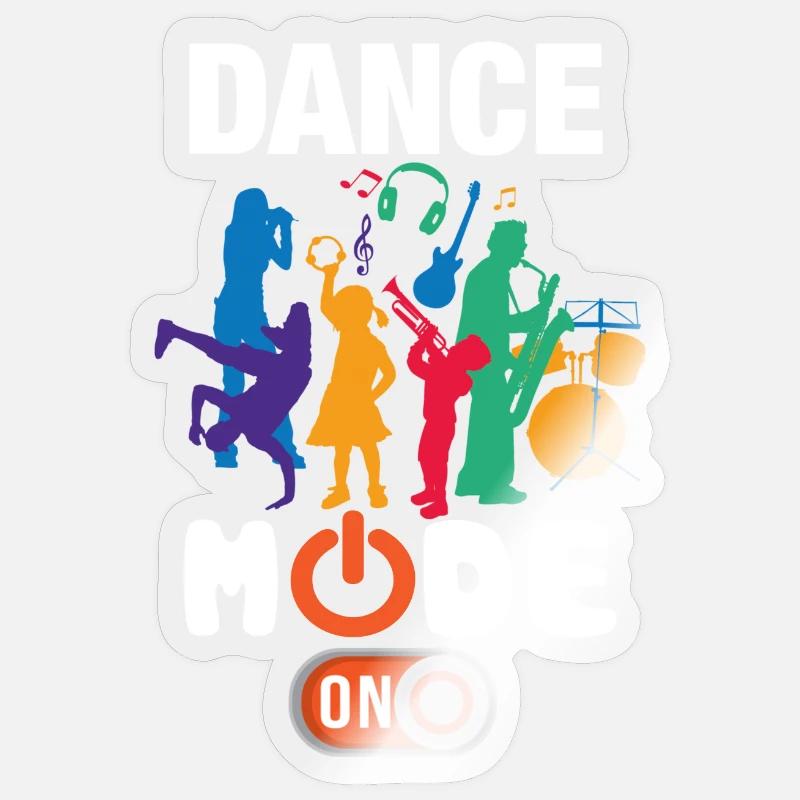 Drôle de mode de danse activé Sticker taille S (10 x 10 cm)