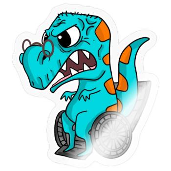 Alter Dinosaurier - Sticker Größe S (10 x 10 cm) - Transparent glänzend - Vorne