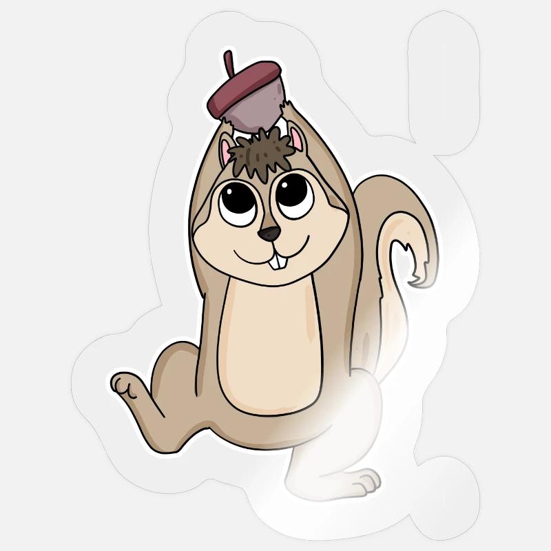 Écureuil - Sticker taille S (10 x 10 cm) - brillant transparent