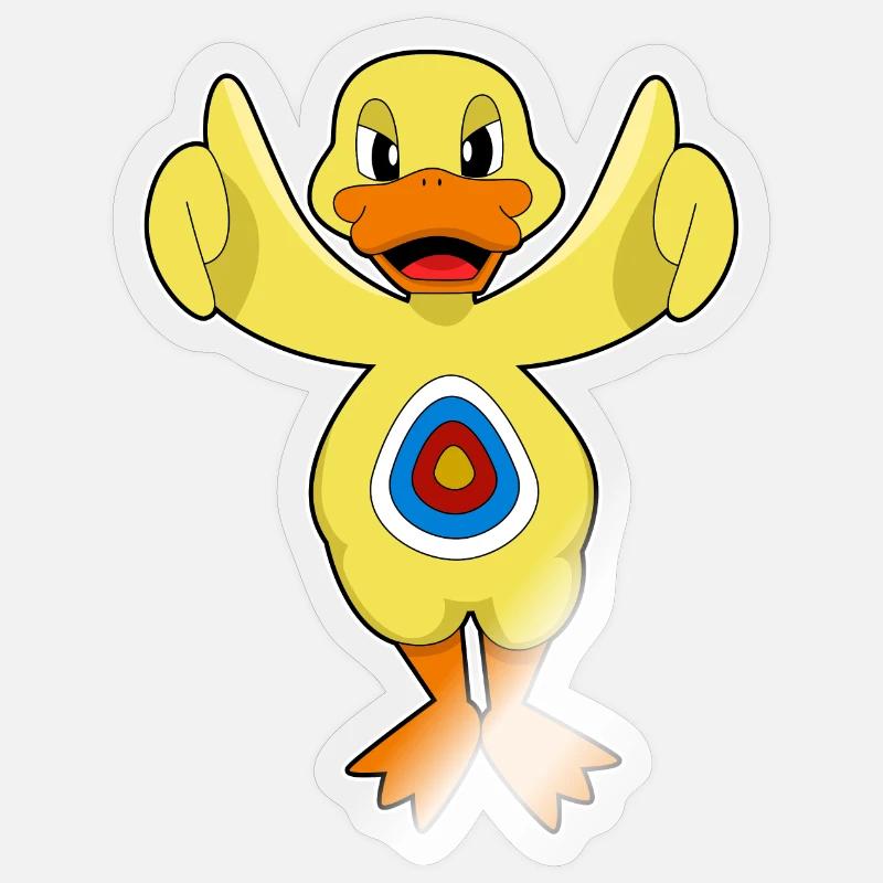 Cible de fléchettes canard - Sticker taille S (10 x 10 cm) - brillant transparent