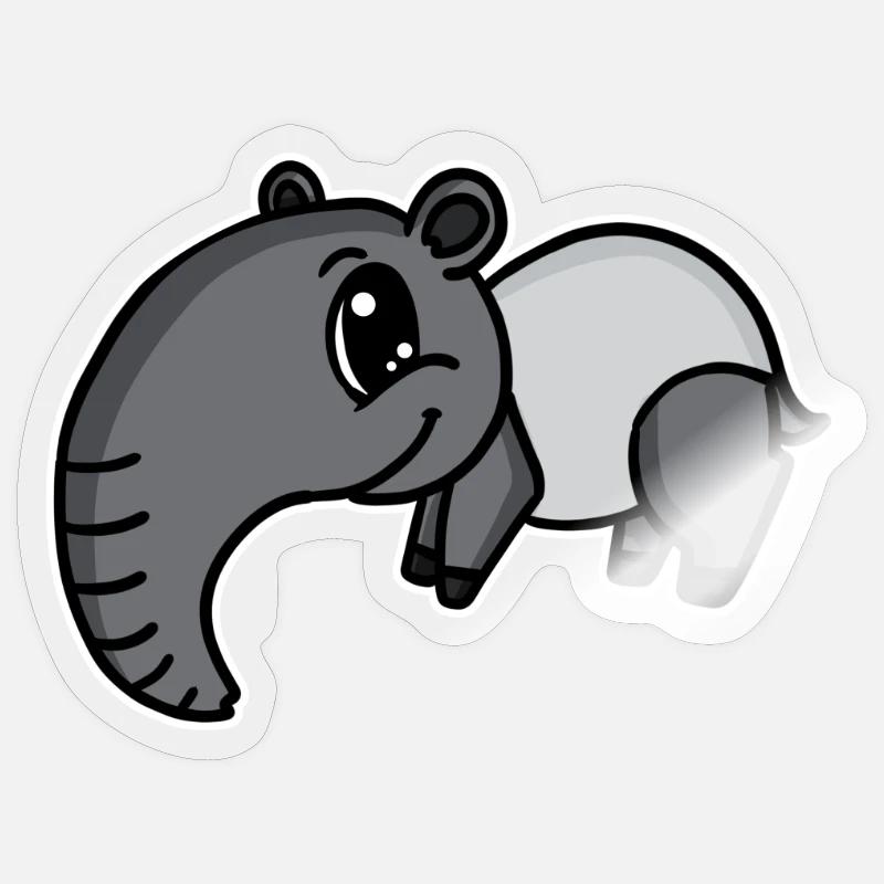 tapire tapire - Sticker taille S (10 x 10 cm) - brillant transparent