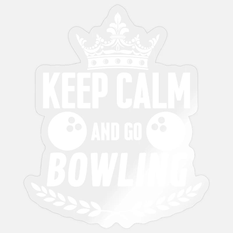 Keep calm and go bowling tshirt Sticker size S (10 x 10 cm)