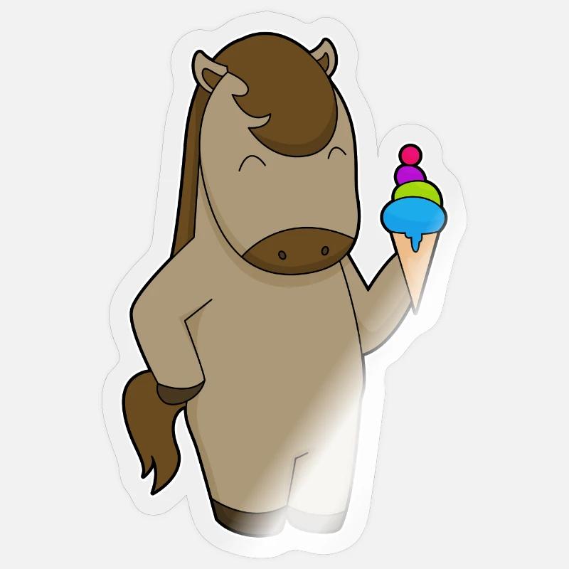 Pferd Waffeleis - Sticker Größe S (10 x 10 cm) - Transparent glänzend