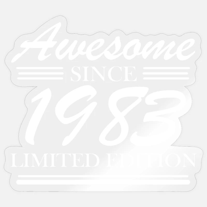 1983 - Né en 1983 - Sticker taille S (10 x 10 cm) - brillant transparent