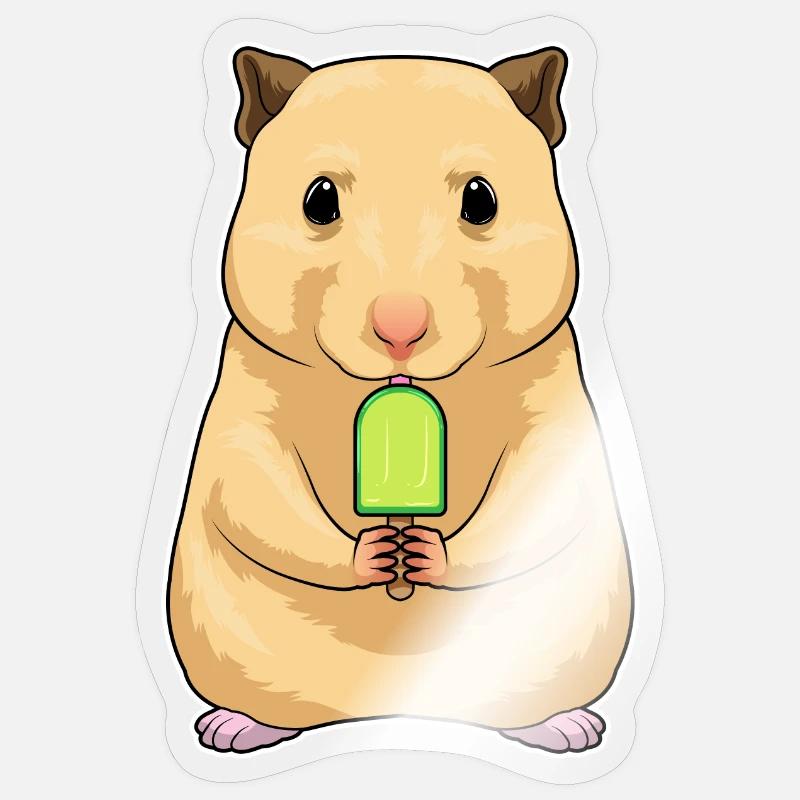 Popsicles de hamster - Sticker taille S (10 x 10 cm) - brillant transparent