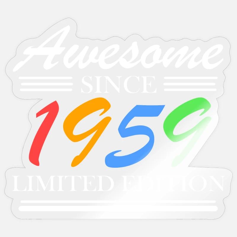 1959 - Sticker Größe S (10 x 10 cm) - Transparent glänzend