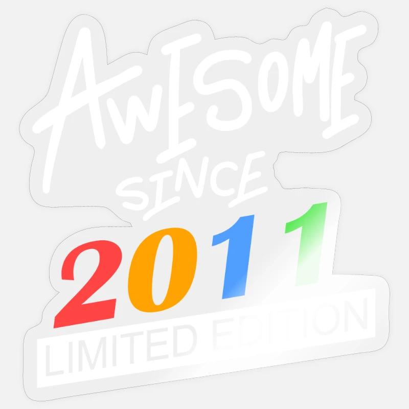 2011 - Born 2011 - Sticker size S (10 x 10 cm) - transparent glossy
