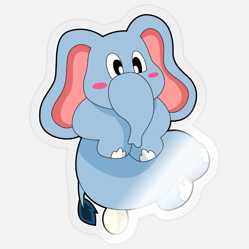 Oeuf d’éléphant - Sticker taille S (10 x 10 cm) - brillant transparent