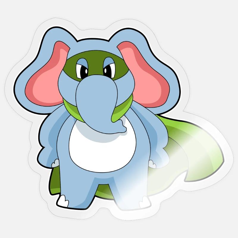 Elefant Held - Sticker Größe S (10 x 10 cm) - Transparent glänzend