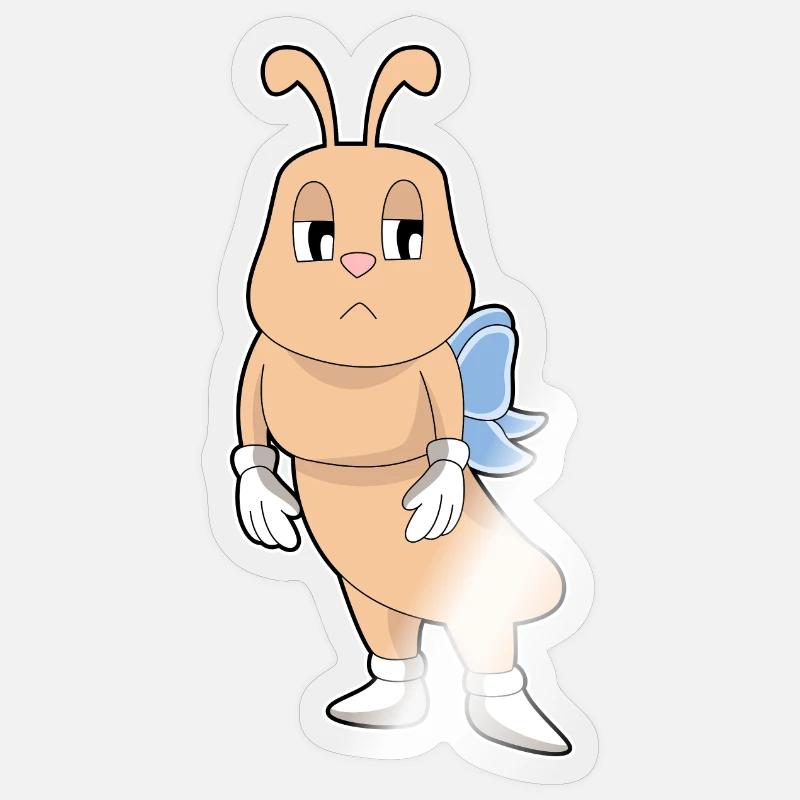Papillon sans ailes - Sticker taille S (10 x 10 cm) - brillant transparent