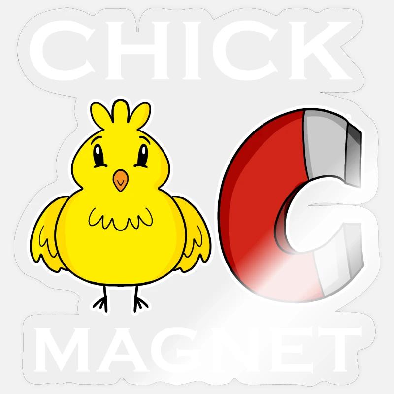 Aimant de poussin - Sticker taille S (10 x 10 cm) - brillant transparent