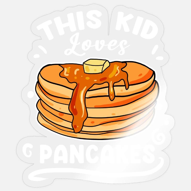 Pancake Love - Sticker taille S (10 x 10 cm) - brillant transparent