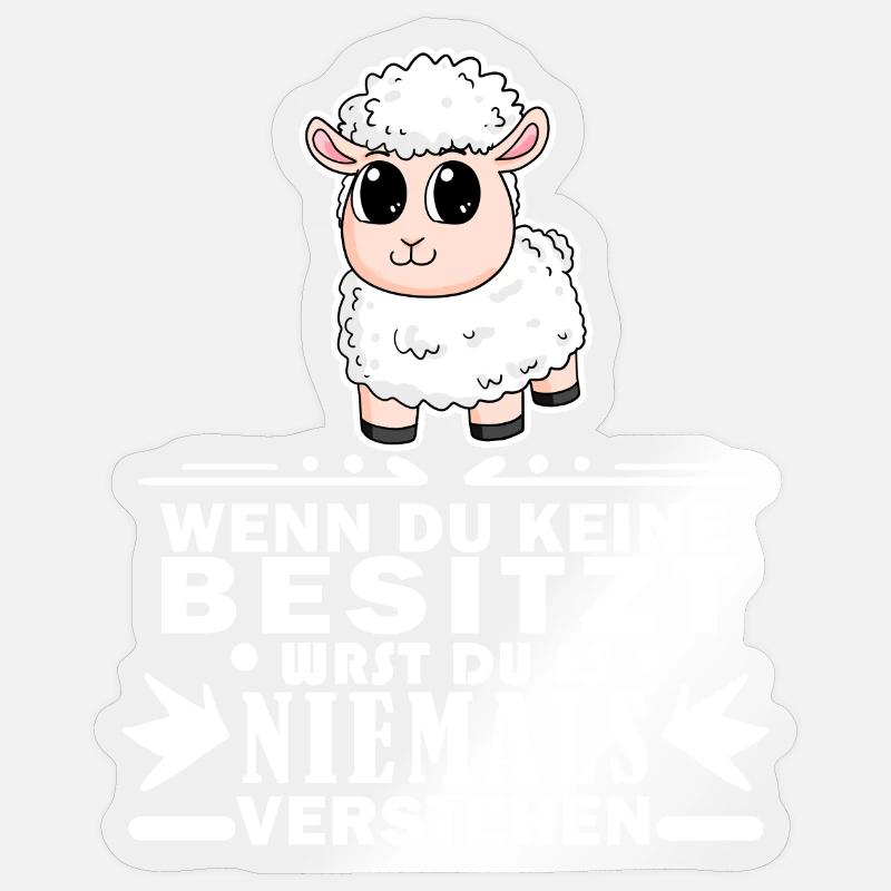 Schafe Schaf Schafzüchter Geschenk - Sticker Größe S (10 x 10 cm) - Transparent glänzend