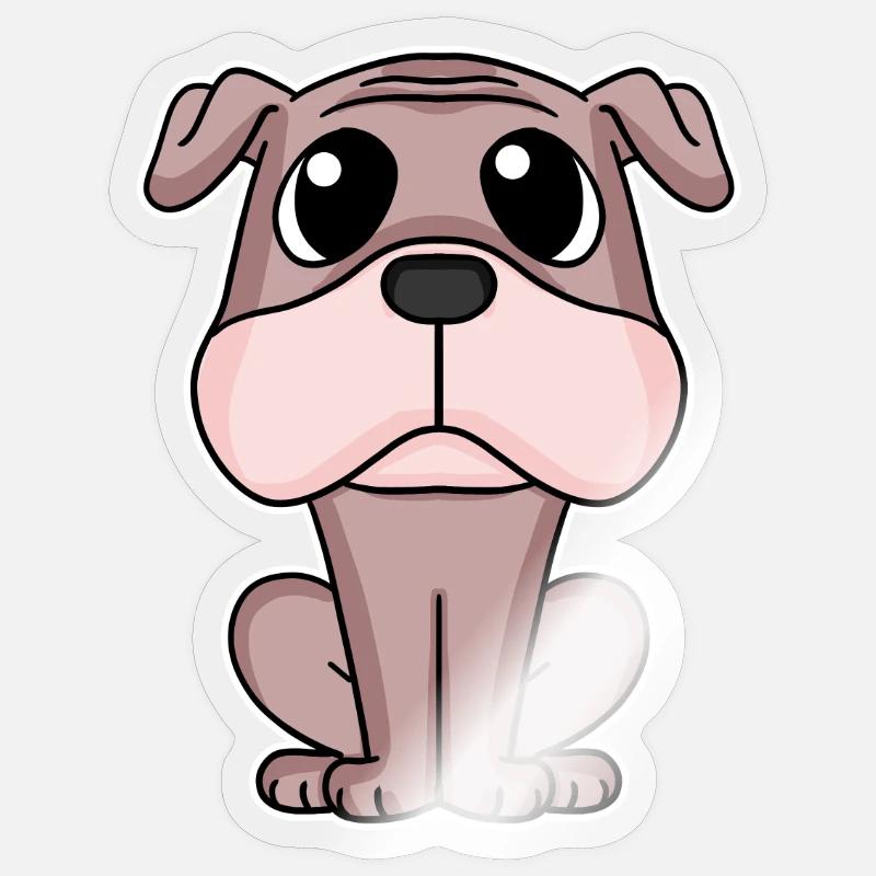 Propriétaire de chien carlin - Sticker taille S (10 x 10 cm) - brillant transparent