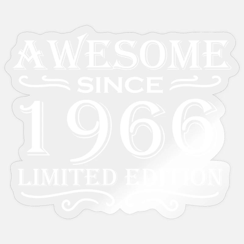 1966 - Born 1966 - Sticker size S (10 x 10 cm) - transparent glossy