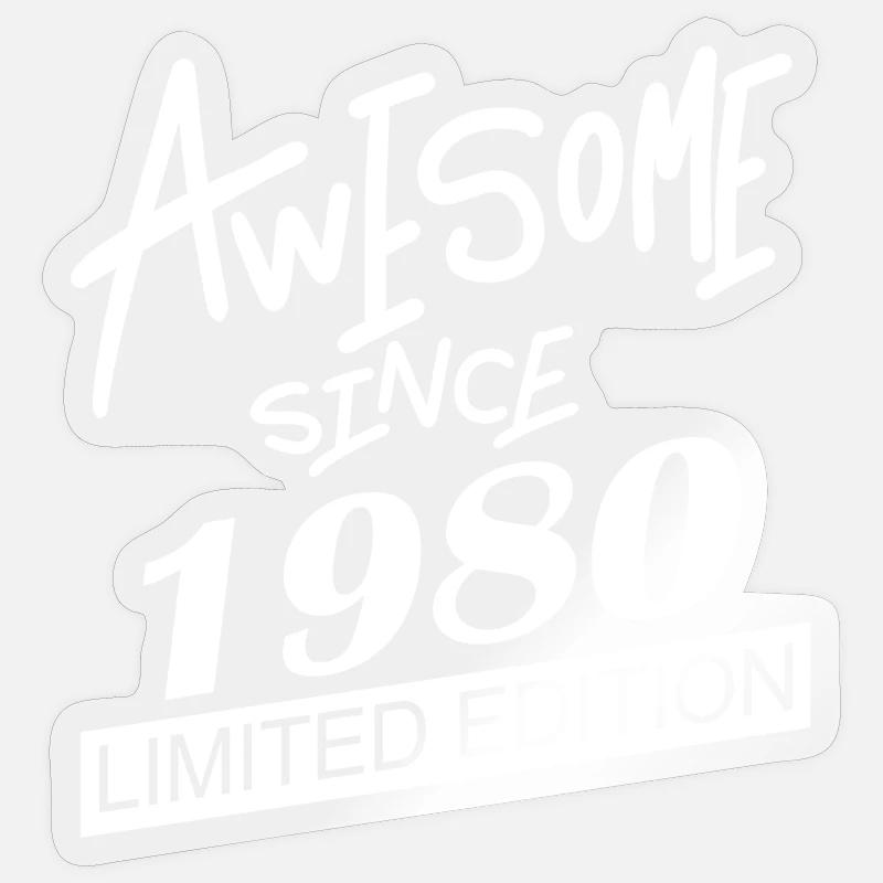 1980 Gift - Sticker size S (10 x 10 cm) - transparent glossy
