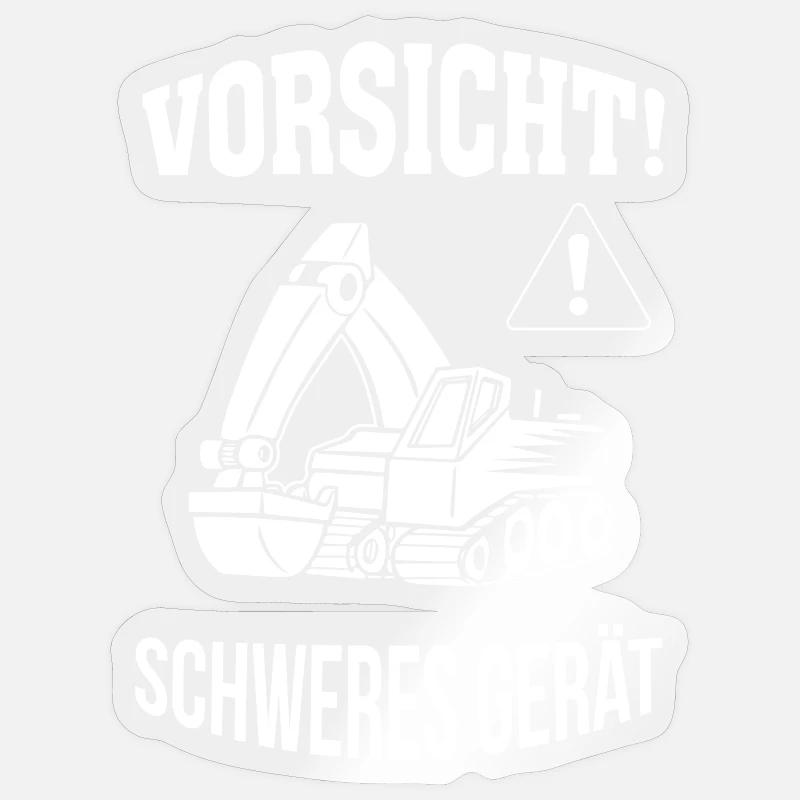 Bagger Baggerfahrer Baugeräteführer Schweres Gerät - Sticker Größe S (10 x 10 cm) - Transparent glänzend
