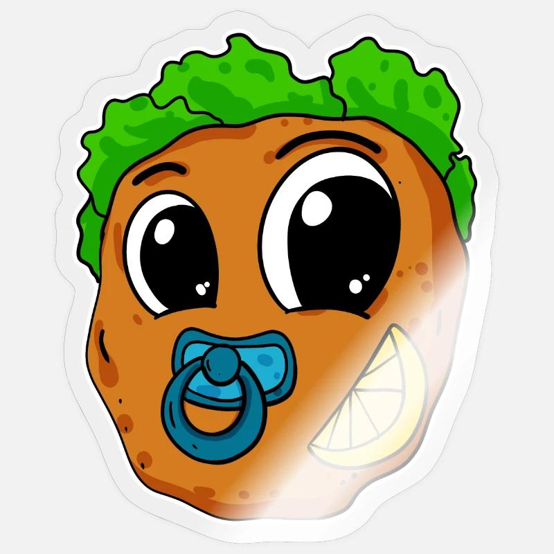 Bébé Schnitzel - Sticker taille S (10 x 10 cm) - brillant transparent