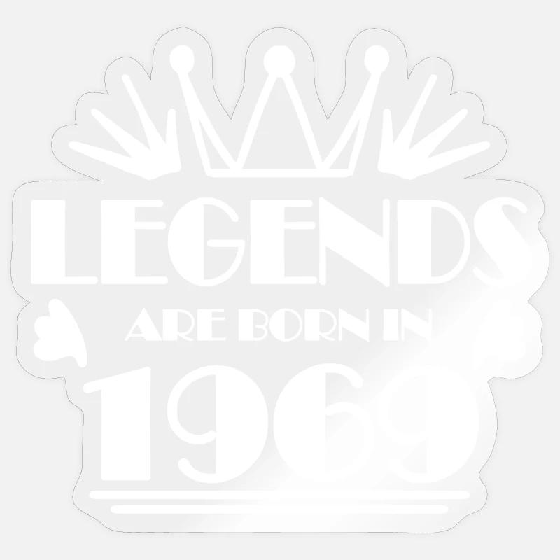 1969 - Né en 1969 - Sticker taille S (10 x 10 cm) - brillant transparent