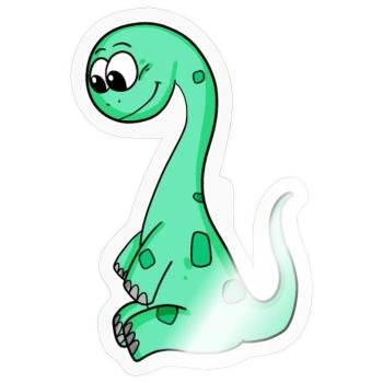 Dinosaurier Motiv - Sticker Größe S (10 x 10 cm) - Transparent glänzend - Vorne