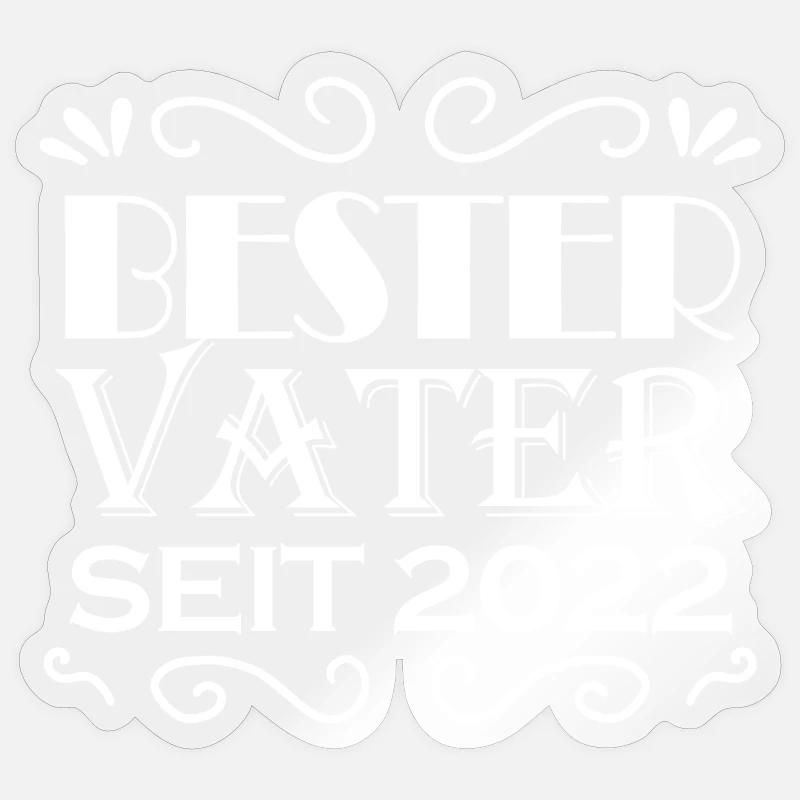 Bester Vater seit 2022 - Sticker Größe S (10 x 10 cm) - Transparent glänzend