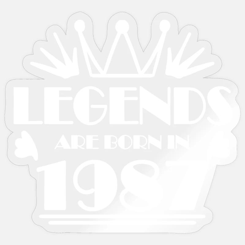 1987 - Born 1987 - Sticker size S (10 x 10 cm) - transparent glossy
