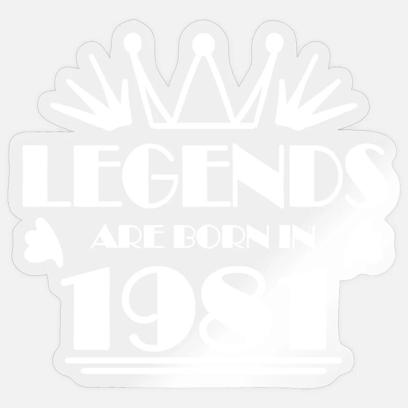 1981 - Né en 1981 - Sticker taille S (10 x 10 cm) - brillant transparent
