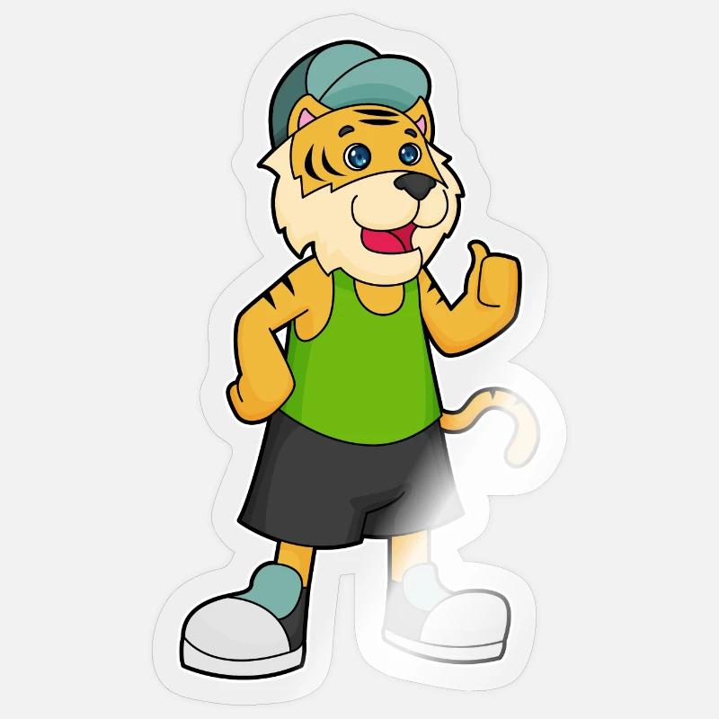 Bonnet de tigre - Sticker taille S (10 x 10 cm) - brillant transparent