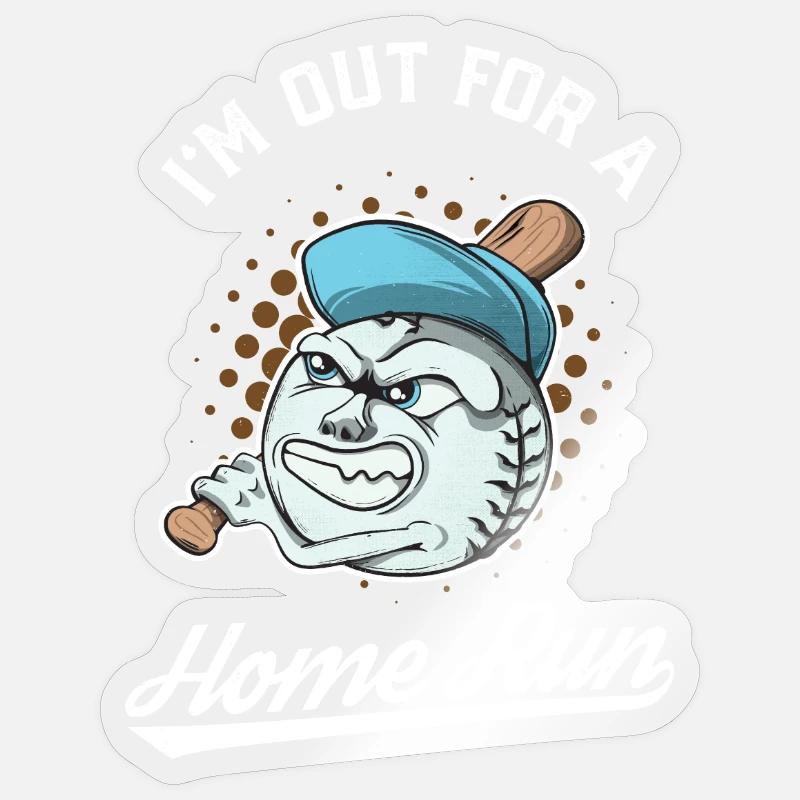 Baseball Maskottchen Home Run Sticker Größe S (10 x 10 cm)