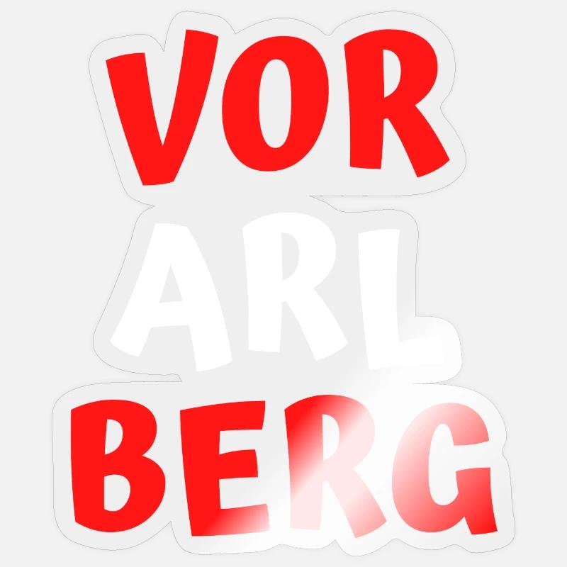 Vorarlberg - Sticker taille S (10 x 10 cm) - brillant transparent