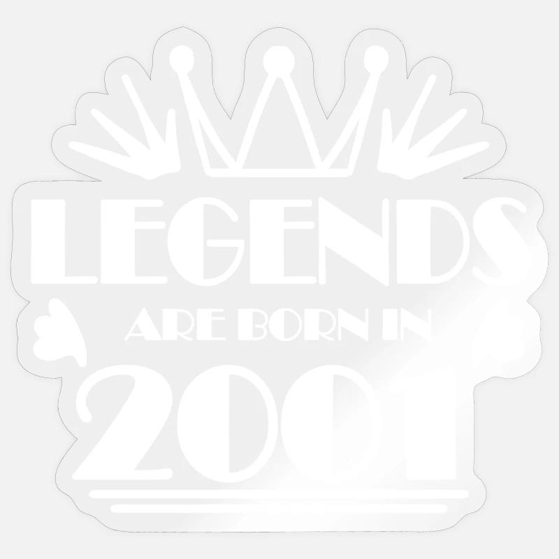 2001 - Born 2001 - Sticker size S (10 x 10 cm) - transparent glossy