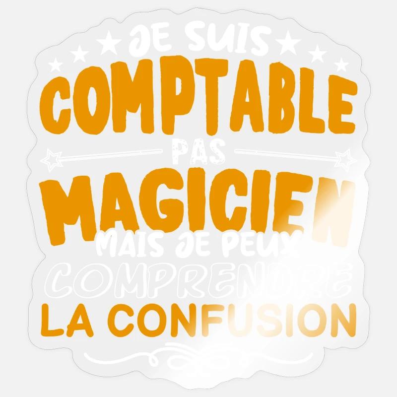 Comptable | Comptable pas Magicien | Meilleur Comp - Sticker taille S (10 x 10 cm) - brillant transparent