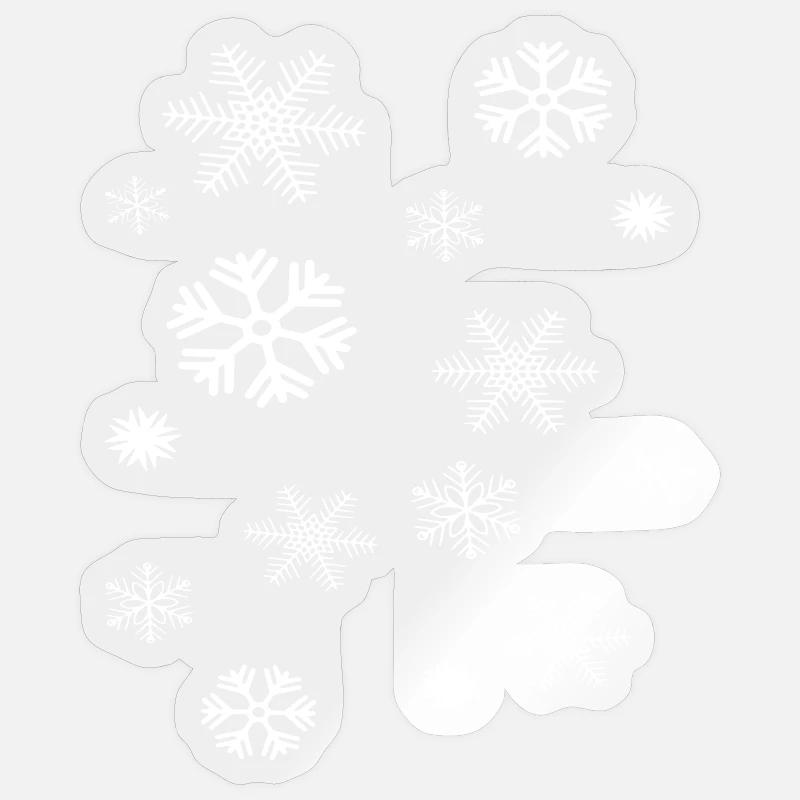 Schneeflocken - Sticker Größe S (10 x 10 cm) - Transparent glänzend
