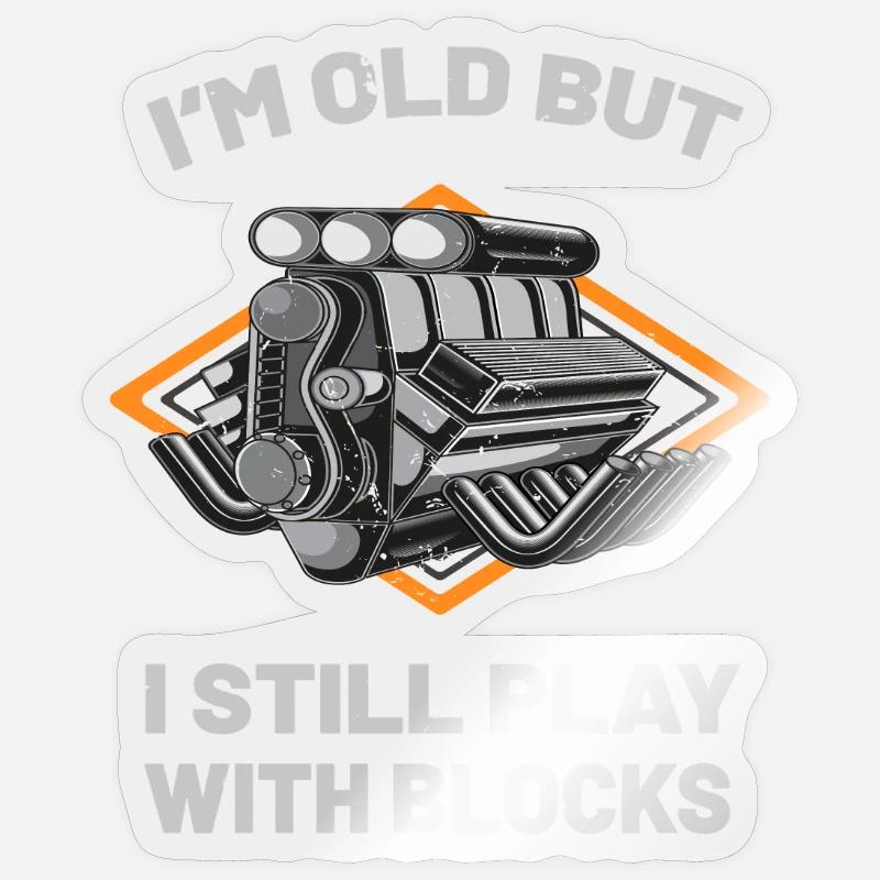 Car mechanic engine block humor workshop Sticker size S (10 x 10 cm)