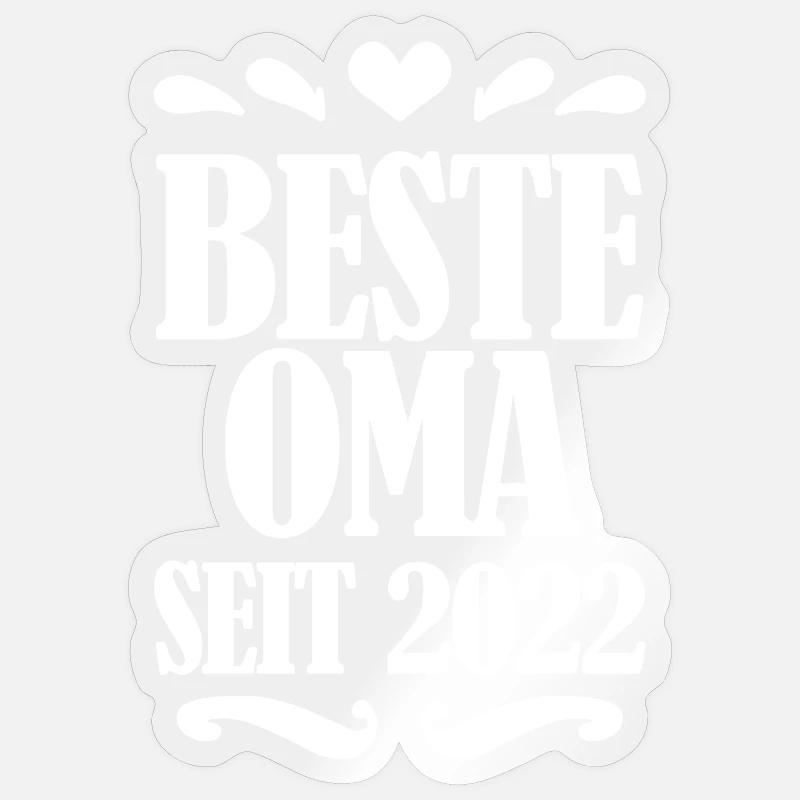 Beste Oma seit 2022 - Sticker Größe S (10 x 10 cm) - Transparent glänzend