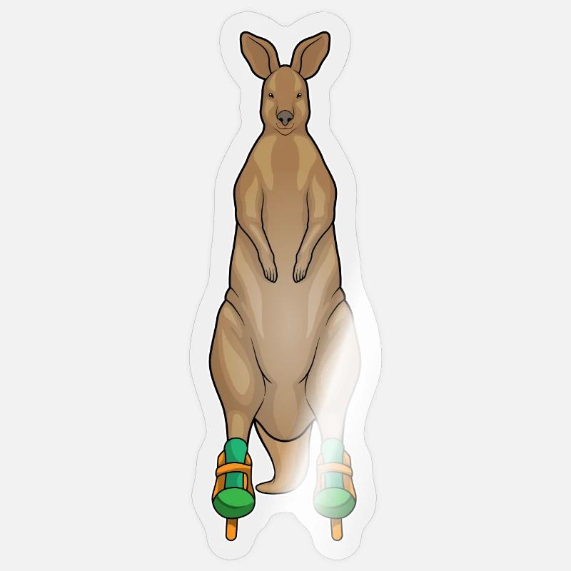 Känguru Inline skating Rollschuhe - Sticker Größe S (10 x 10 cm) - Transparent glänzend