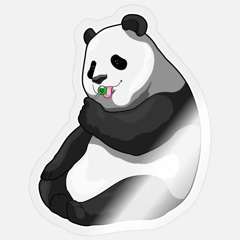 Sucette panda - Sticker taille S (10 x 10 cm) - brillant transparent