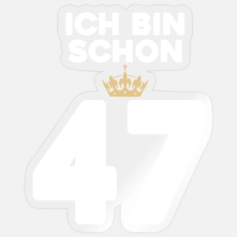 ICH BIN 37 - Sticker Größe S (10 x 10 cm) - Transparent glänzend