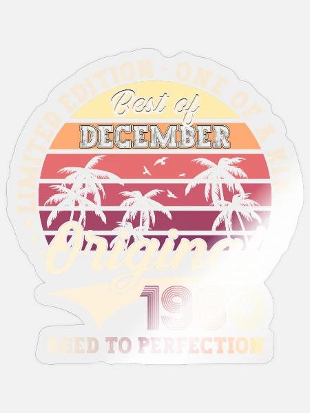 Original Dezember 1980 42. Geburtstag Geschenk - Sticker Größe S (10 x 10 cm) - Transparent glänzend