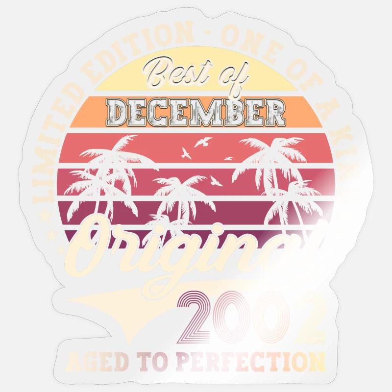 Cadeau original du 20e anniversaire de décembre 2002 - Sticker taille S (10 x 10 cm) - brillant transparent