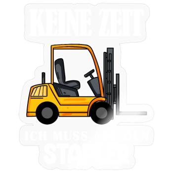 Staplerfahrer Gabelstapler Lager Logistik - Sticker Größe S (10 x 10 cm) - Transparent glänzend - Vorne