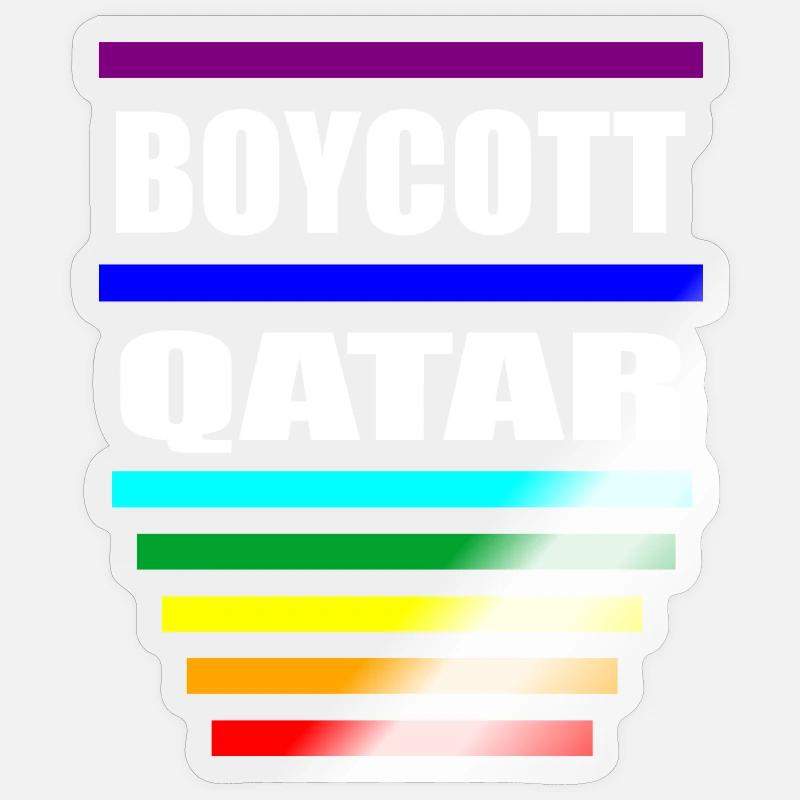 Boycott Qatar Spruch Sprüche - Sticker Größe S (10 x 10 cm) - Transparent glänzend