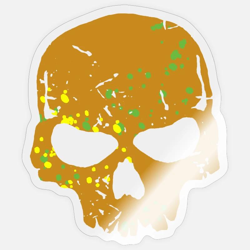 Crâne de camouflage - Sticker taille S (10 x 10 cm) - brillant transparent