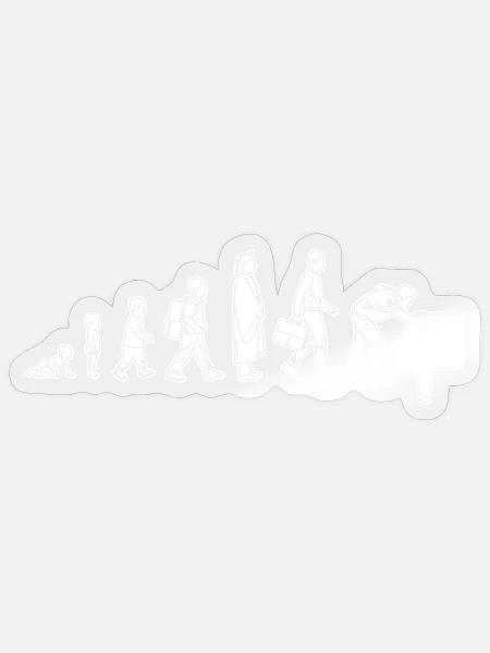 Vom Kind zum Billardspieler - Sticker Größe S (10 x 10 cm) - Transparent glänzend