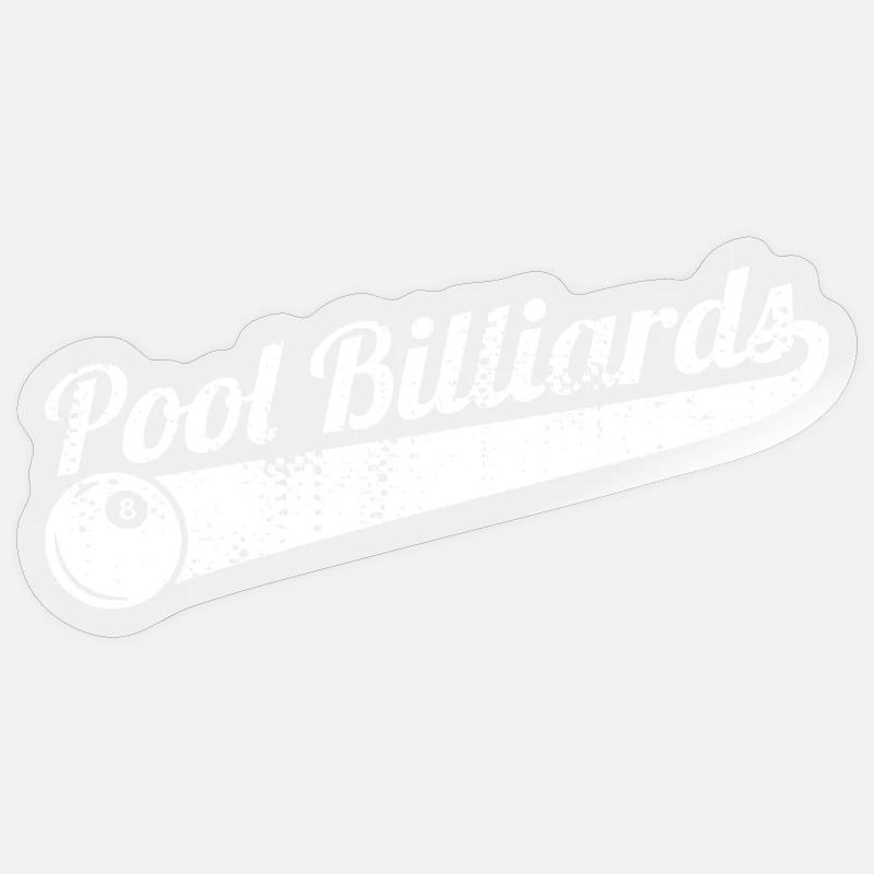Billard piscine - Sticker taille S (10 x 10 cm) - brillant transparent