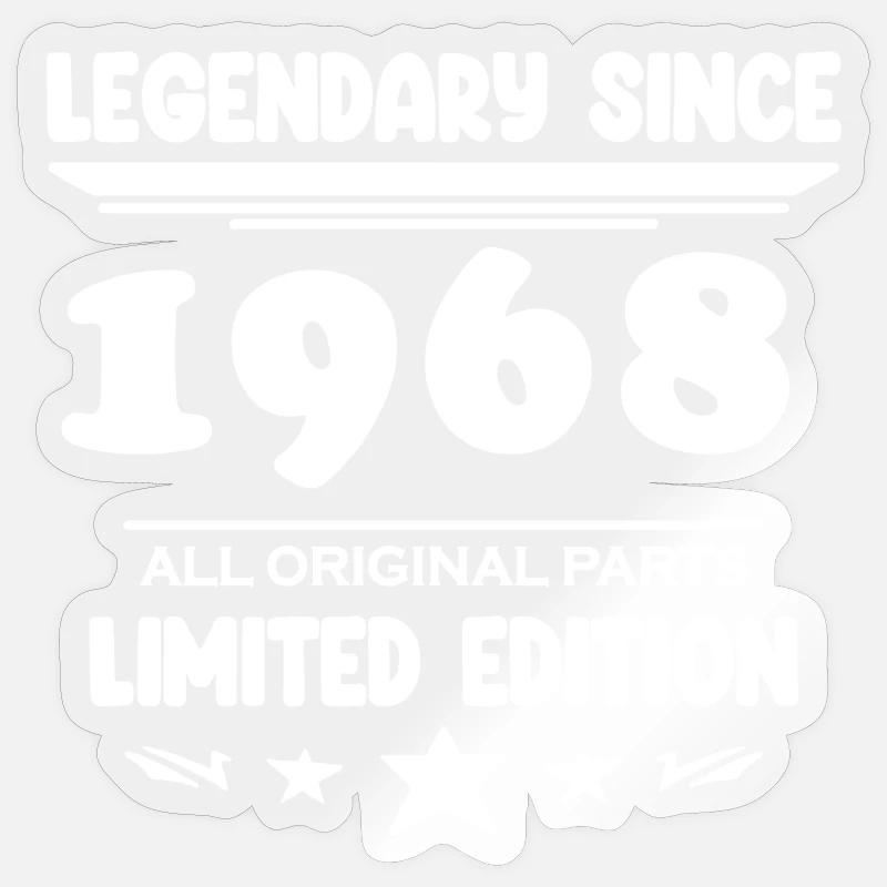 Année de construction 1968 - Sticker taille S (10 x 10 cm) - brillant transparent