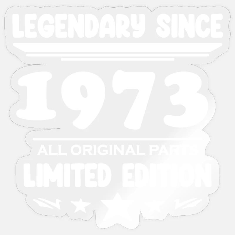Année de construction 1973 - Sticker taille S (10 x 10 cm) - brillant transparent