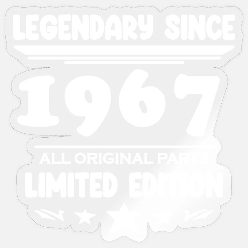 Année de construction 1967 - Sticker taille S (10 x 10 cm) - brillant transparent