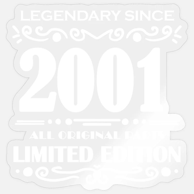2001 - Né 2001 - Année de construction 2001 - Sticker taille S (10 x 10 cm) - brillant transparent