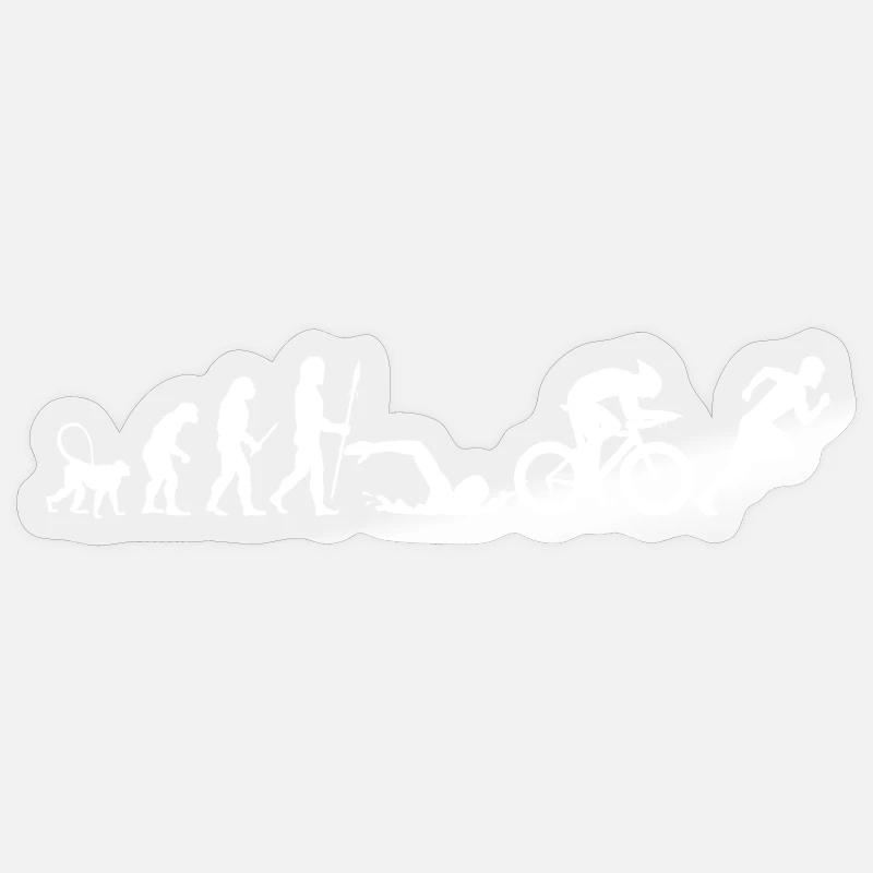 Entwicklung des Triathlons - Sticker Größe S (10 x 10 cm) - Transparent glänzend